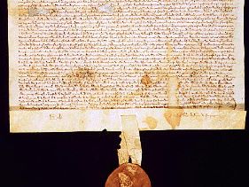 Uma das mais antigas verses manuscritas da Magna Carta das Liberdades da Inglaterra