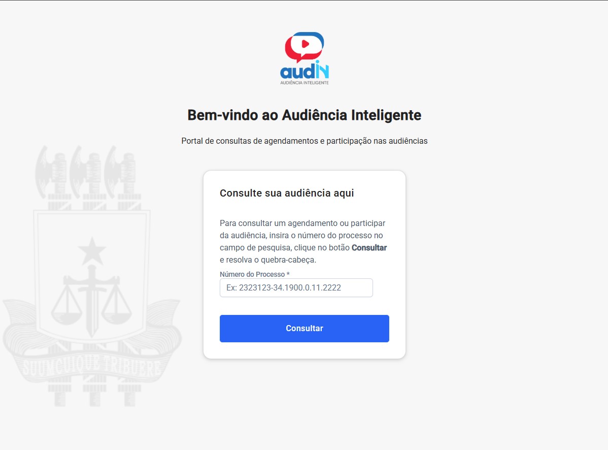 Fig. 1 — Tela inicial do audIN Play, com o campo de Consulta Pública.