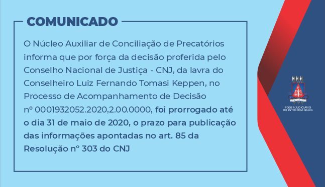 Comunicados - Núcleo de Precatórios  