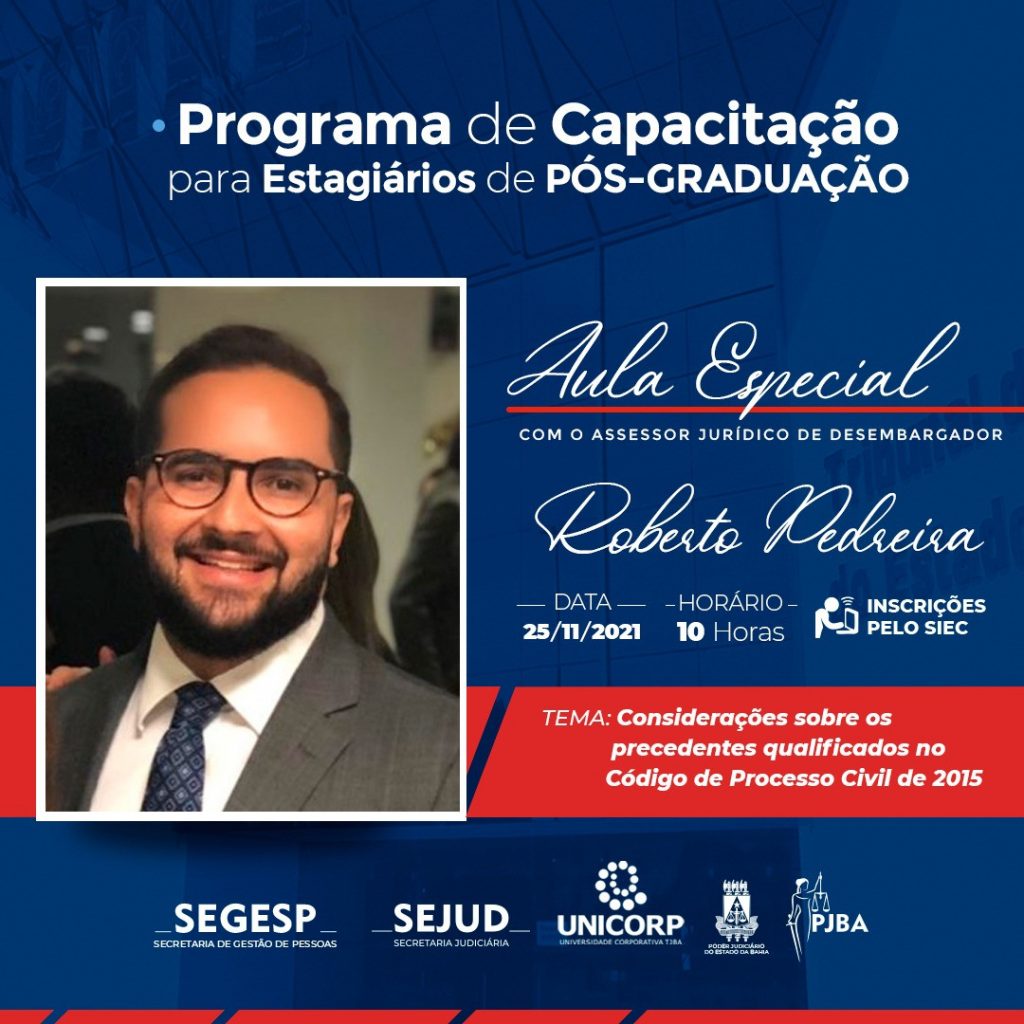 Estagiários de Pós-Graduação: Próxima aula do Programa de Capacitação ocorre dia 25/11; inscrições abertas