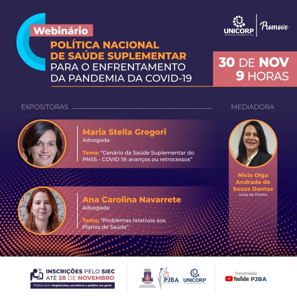 Política Nacional de Saúde Suplementar para o Enfrentamento da Pandemia da Covid-19 é tema de webinário que ocorre no dia 30/11; inscreva-se   