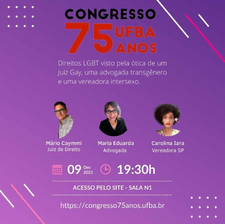 Presidente da Comissão LGBTQIA+ do PJBA participa do Congresso Ufba 75 anos nesta quinta-feira (9)  
