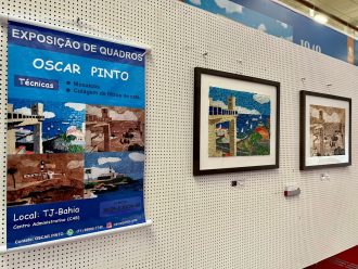 Artista Plástico Oscar Pinto expõe quadros no átrio do edifício-sede do PJBA, de 06 a 10 de junho  