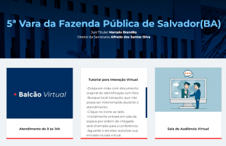 A 5ª Vara da Fazenda Pública de Salvador implanta página eletrônica no site institucional do PJBA  