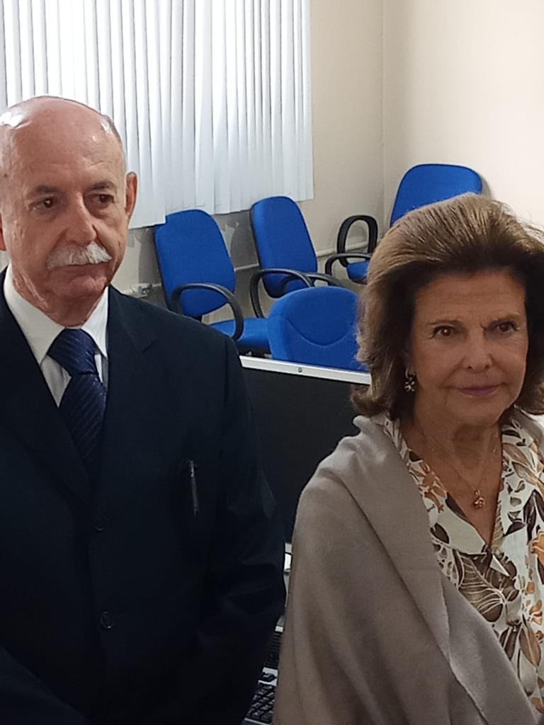 Rei Carl XVI Gustaf e a Rainha da Suécia, Sílvia Renata Sommerlath, visitam Complexo de Escuta Protegida do PJBA  