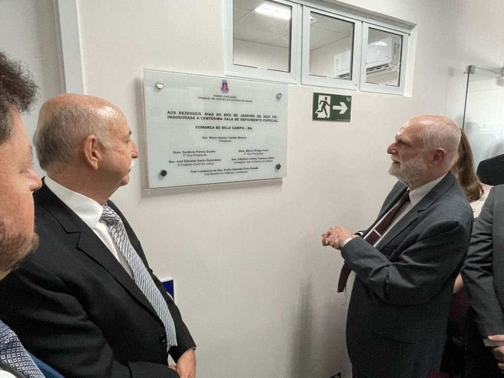 Presidente do TJBA inaugura Fórum na cidade de Belo Campo; estrutura conta com Salas Passivas e com a 100ª Sala de Depoimento Especial da Bahia  