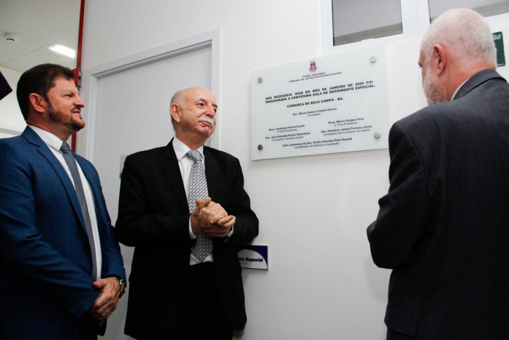 Presidente do TJBA inaugura Fórum na cidade de Belo Campo; estrutura conta com Salas Passivas e com a 100ª Sala de Depoimento Especial da Bahia  