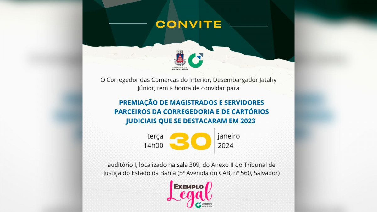 Corregedoria das Comarcas do Interior do TJBA premia juízes, servidores e cartórios judiciais