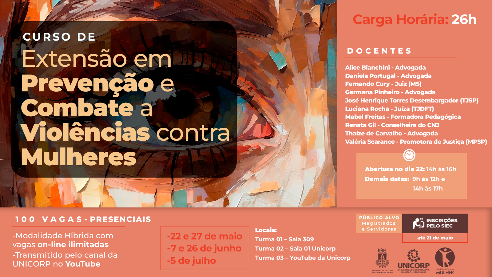 Presidência do TJBA convoca juízes e assessores para participação em curso de prevenção e combate a violências contra as mulheres    