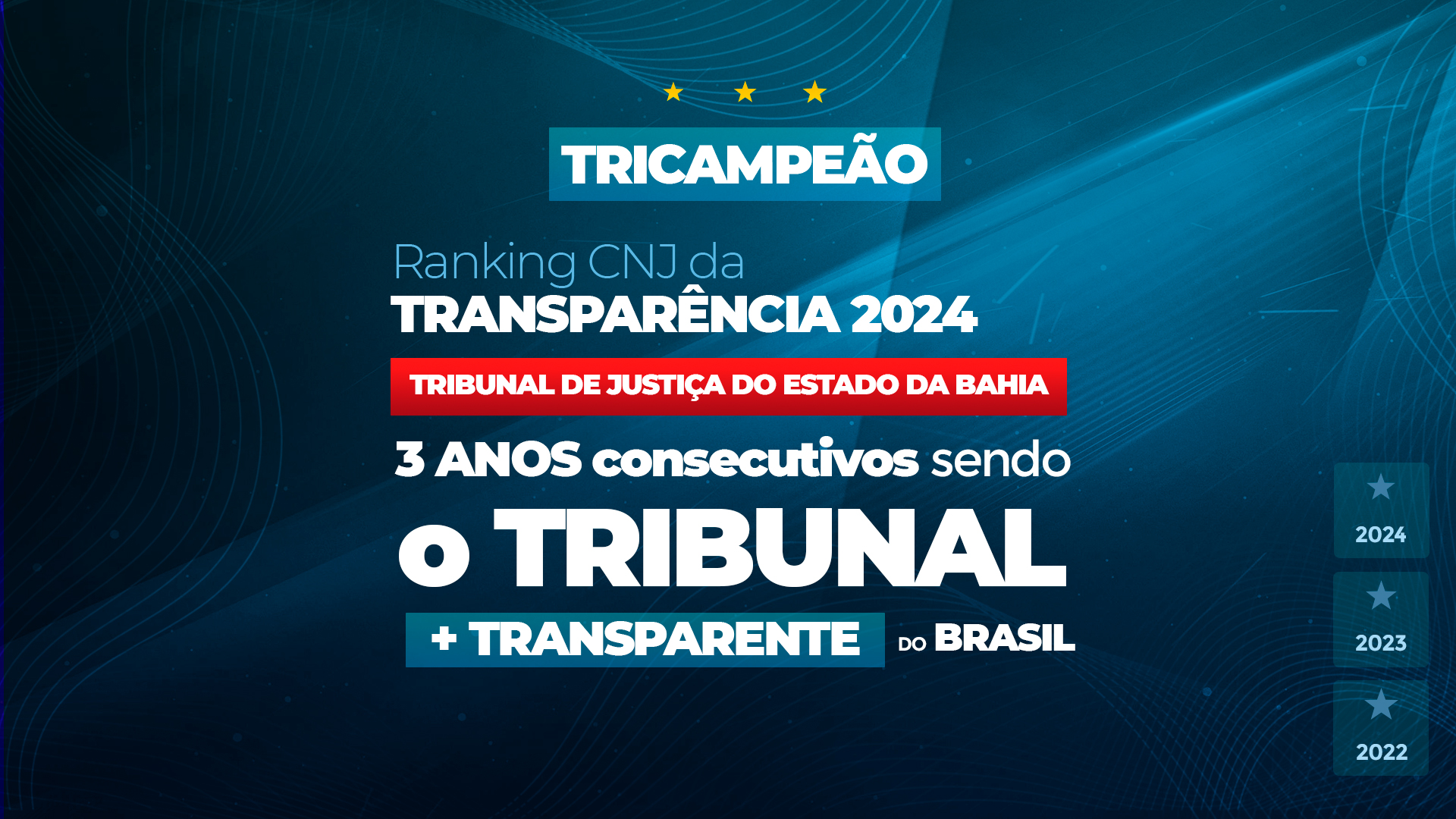 TJBA conquista, pela terceira vez consecutiva, a posição de Tribunal mais transparente do país, segundo Ranking do Conselho Nacional de Justiça  