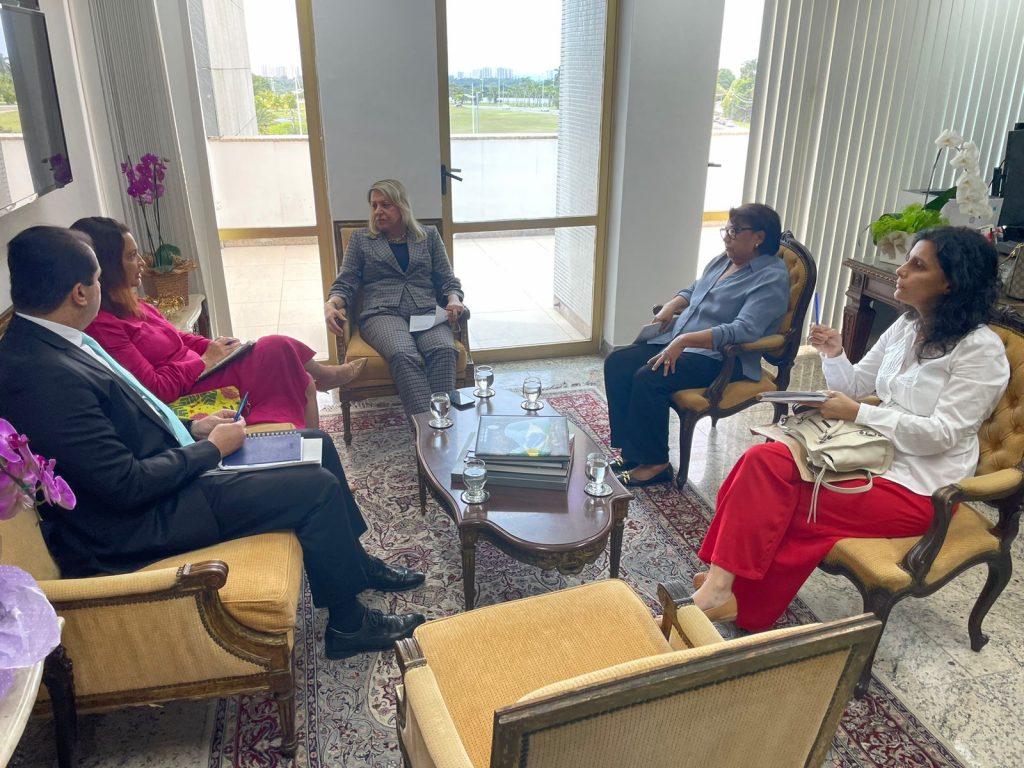 Presidente do TJBA recebe visita da representante da OAB/BA, Subseção Porto Seguro, Fernanda Salvatore    