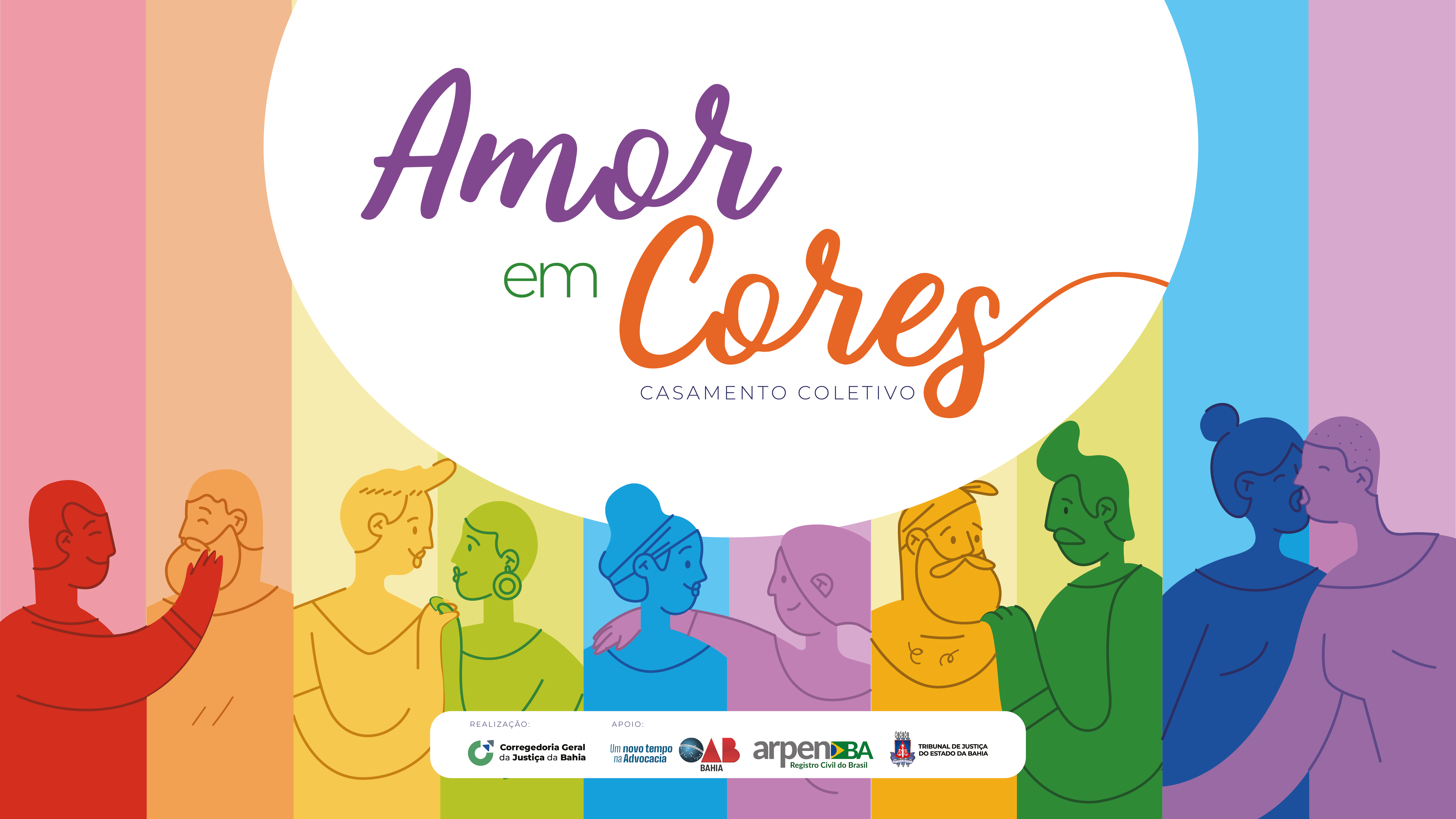 Cerimônia de casamento do projeto Amor em Cores tem local alterado; evento acontece no Salão Nobre do Fórum Ruy Barbosa no dia 26/09     