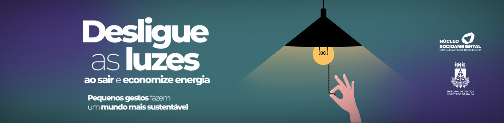 Imagem de banner com título REPENSE DESLIGUE AS LUZES