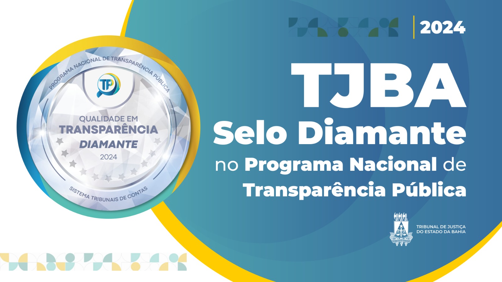 Bicampeão: TJBA conquista, pela segunda vez, Selo Diamante de Transparência Pública; agora, com 100% de performance   
