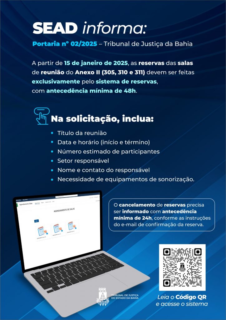 TJBA divulga regulamento para a realização de evento institucional nas dependências da Corte; solicitações devem ser feitas com antecedência mínima de 60 dias    