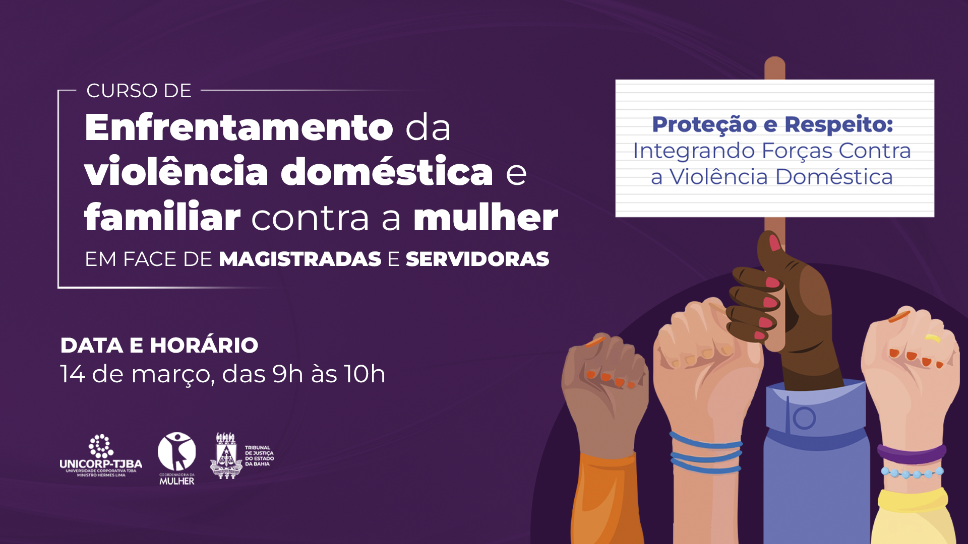UNICORP-TJBA e a Coordenadoria da Mulher promovem palestra sobre enfrentamento da violência doméstica para magistradas e servidoras    