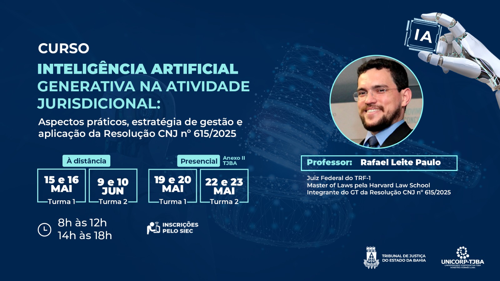 Inteligência Artificial: Unicorp-TJBA abre mais quatro turmas com 120 vagas   
