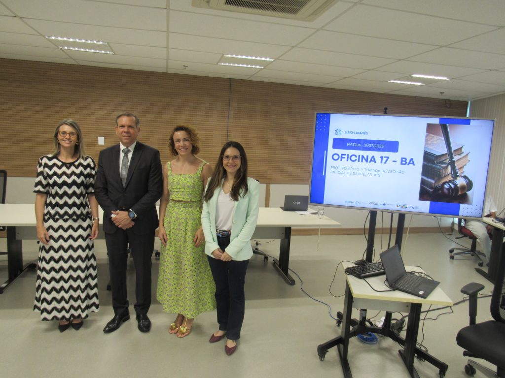 Magistrados e membros dos NatJus passam por capacitação voltada à tomada de decisão judicial de saúde; oficina ministrada por representantes do Hospital Sírio Libanês segue até o dia 1º/8   