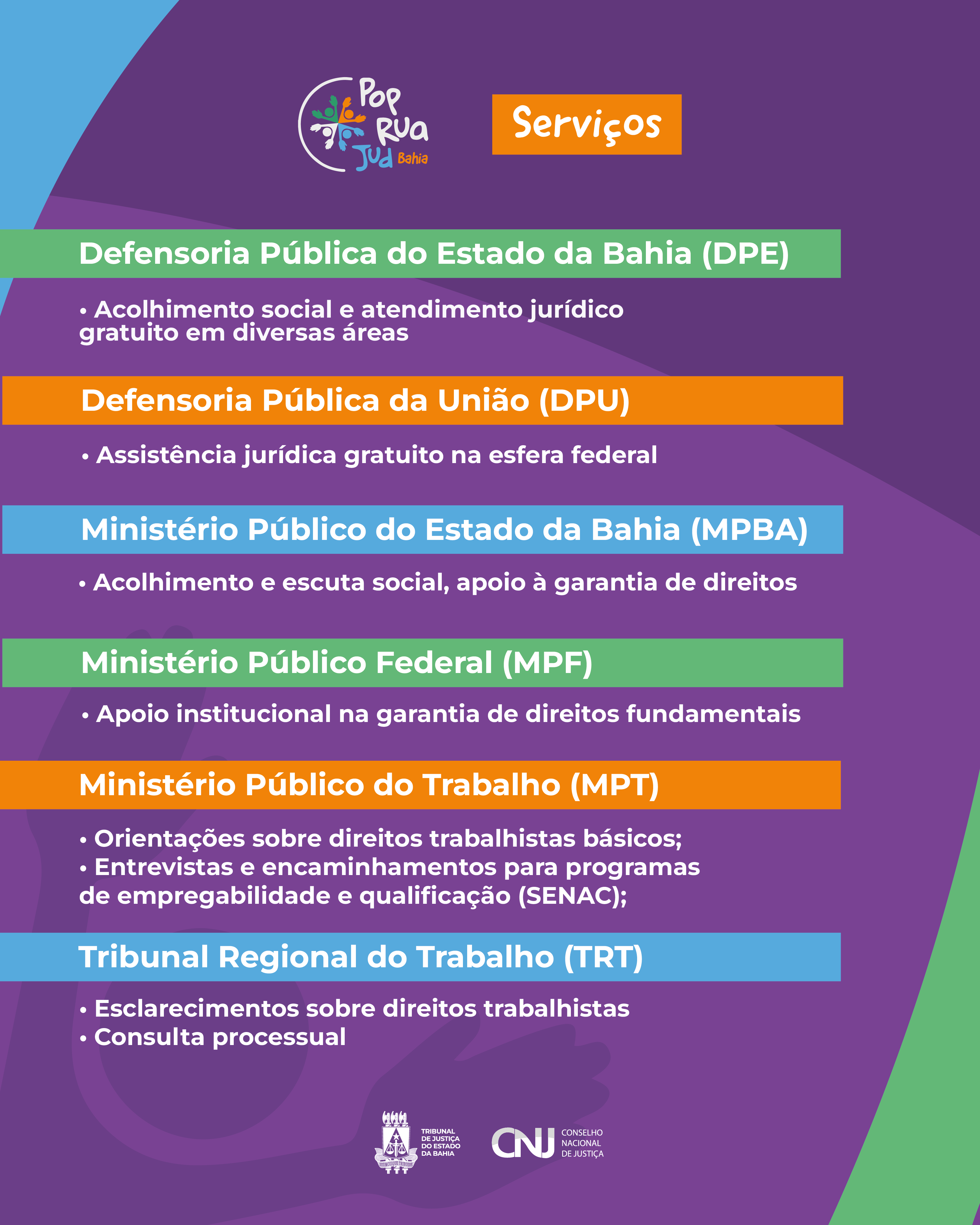TJBA realiza 1ª edição do PopRuaJud Bahia; mutirão de atendimentos acontece na Faculdade de Medicina do Pelourinho, dias 10 e 11/07   