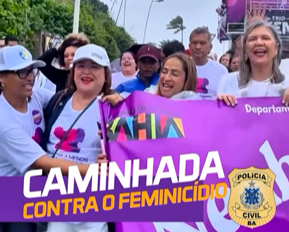 TJBA participa da Caminhada contra o Feminicídio e reforça o compromisso institucional com a proteção das mulheres   