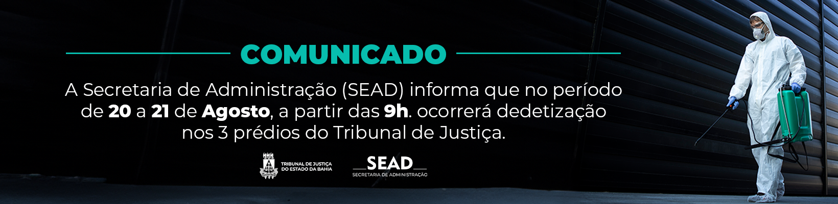 Imagem de banner com título DEDETIZAÇÃO TJBA