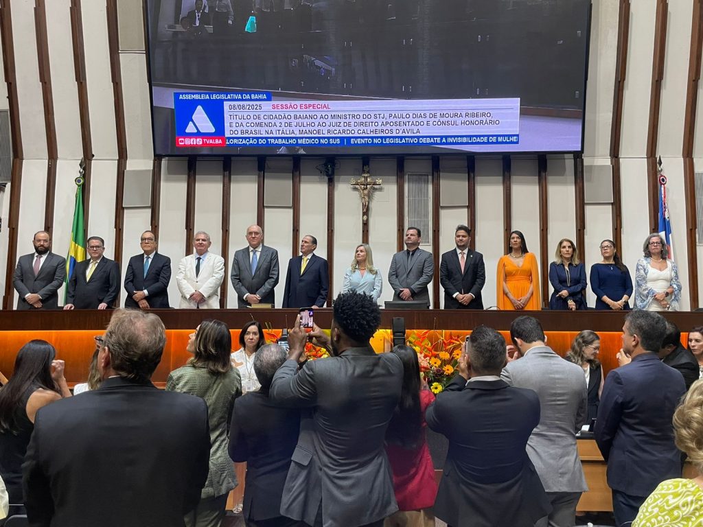 1º Vice-Presidente do TJBA participa de homenagem da ALBA a Ministro do STJ e a Cônsul honorário do Brasil na Itália    