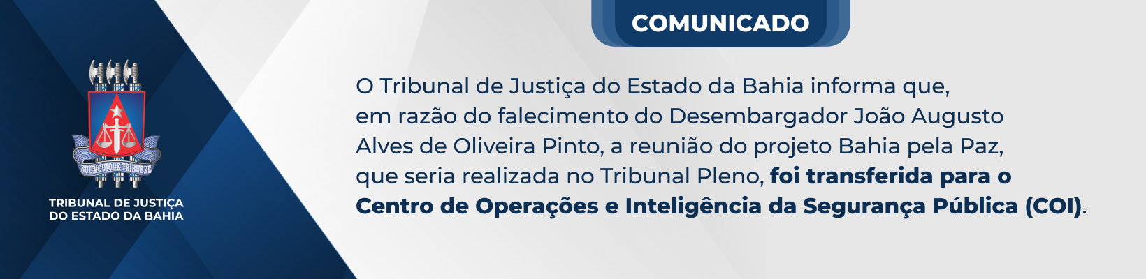 Imagem de banner com título Comunicado – Reunião COI