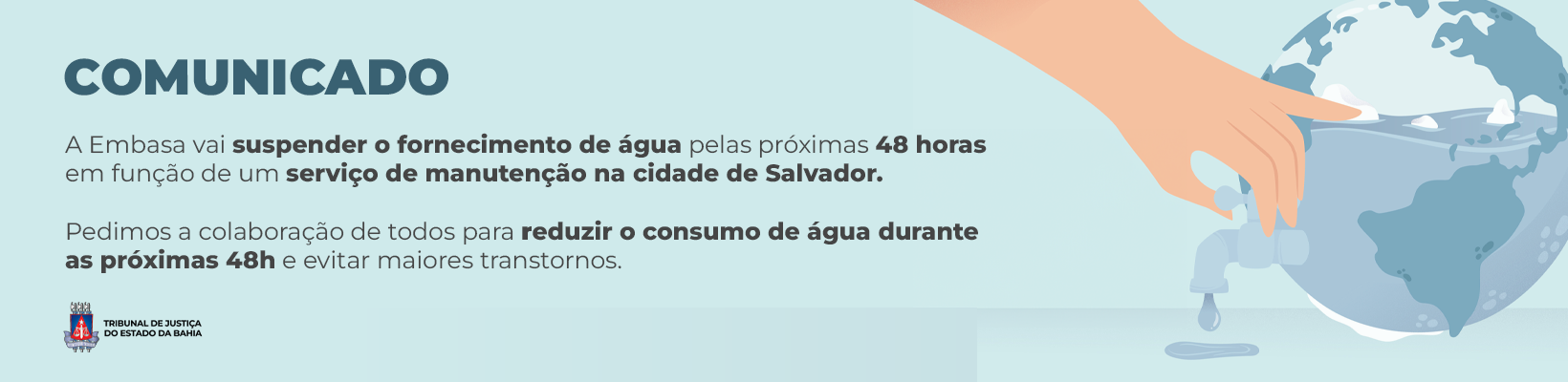 Imagem de banner com título COMUNICADO ÁGUA