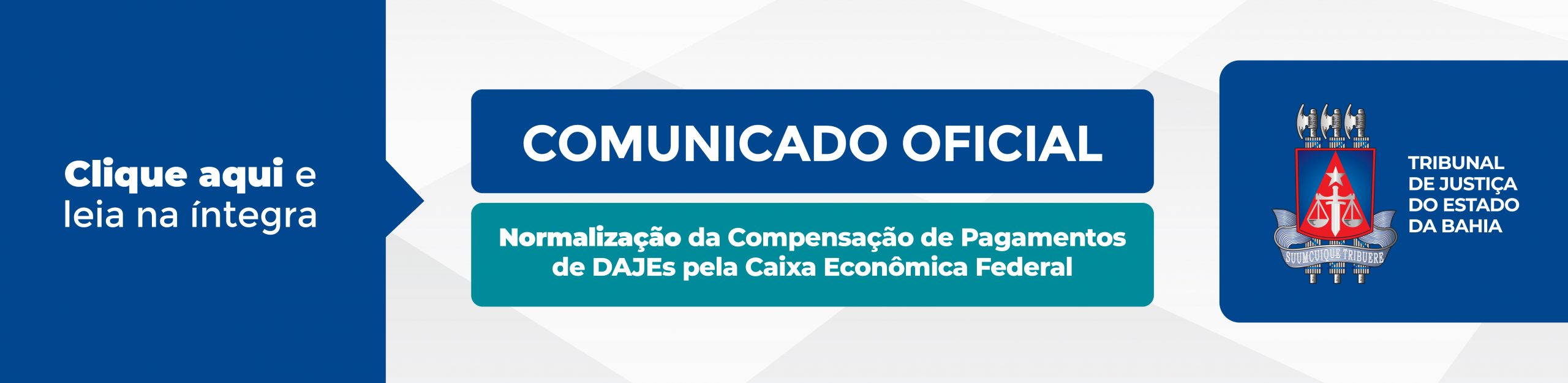 Imagem de banner com título Falha na Compensação de Pagamentos de DAJEs pela Caixa Econômica Federal