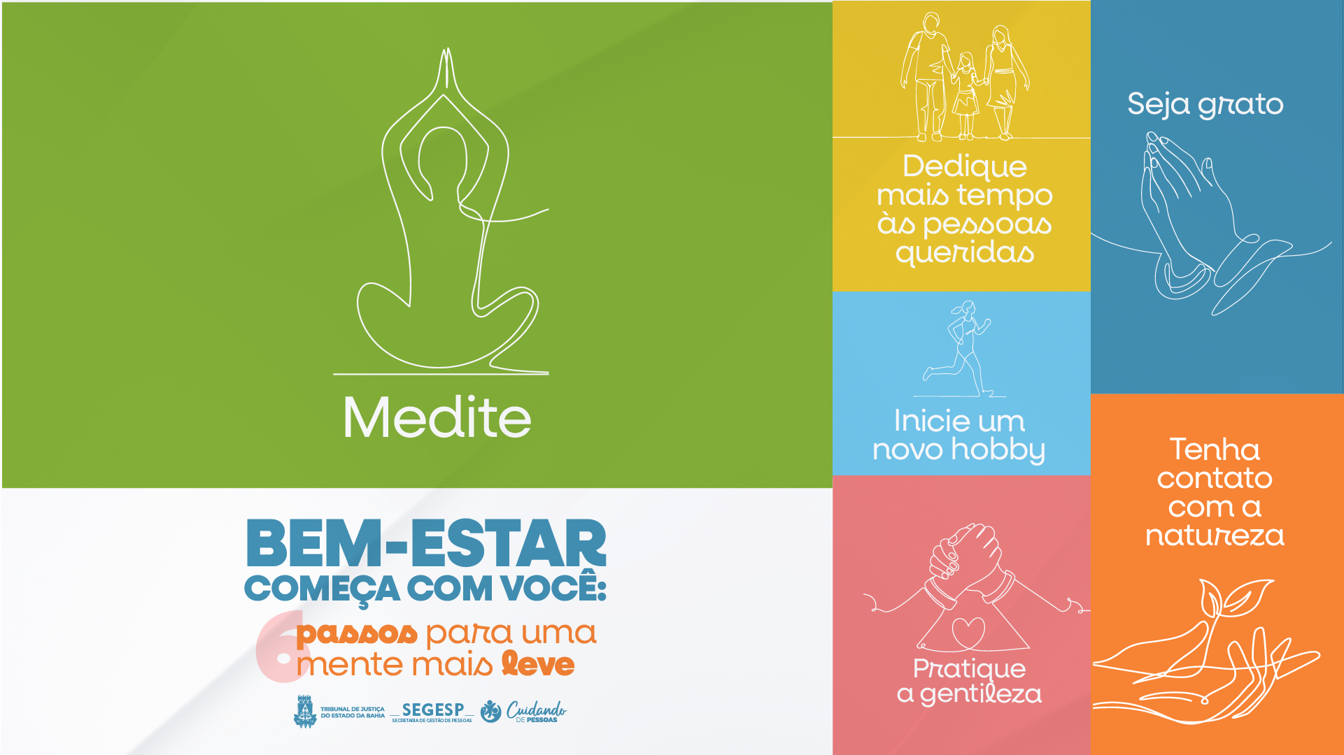 Campanha do TJBA incentiva meditação; ação reduz o estresse e melhora a concentração   