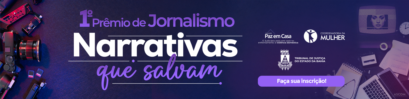 Imagem de banner com título Narrativas que Salvam – Formulário