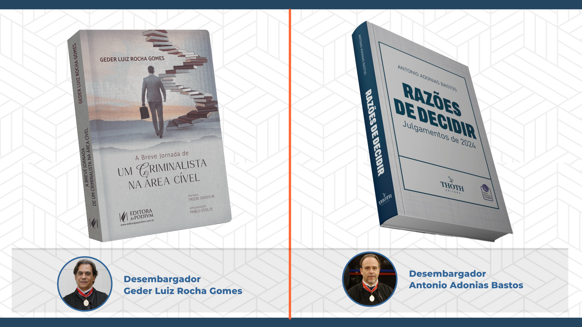Desembargadores do TJBA lançam livros em cerimônia no dia 8 de outubro   