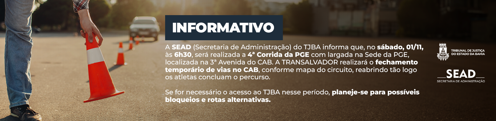 Imagem de banner com título Corrida sead – 01-11-25