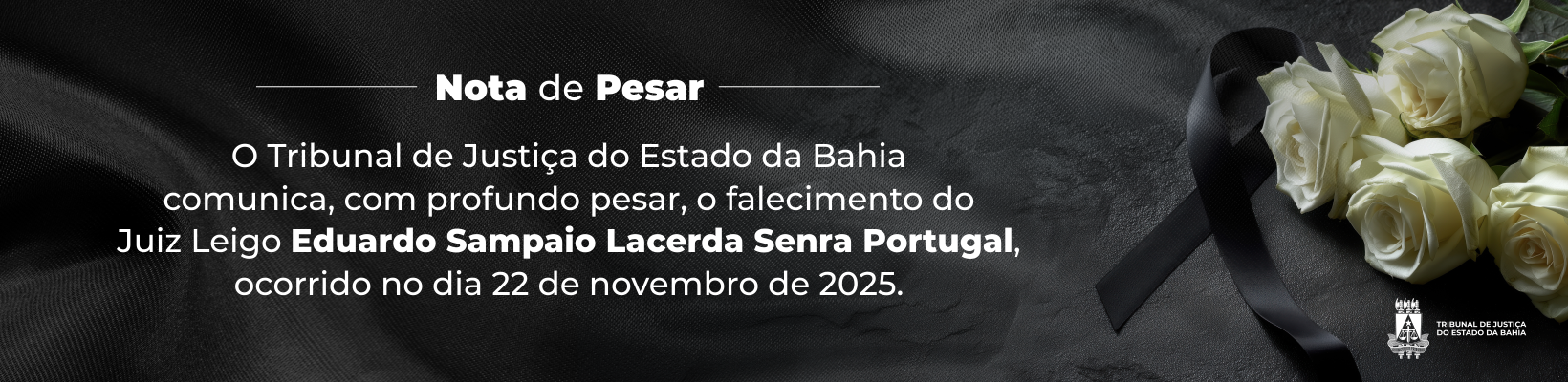 Imagem de banner com título Nota de pesar- eduardo