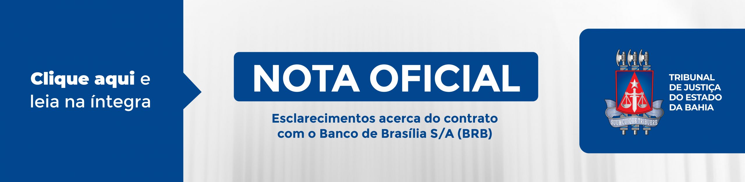 Imagem de banner com título Nota de Esclarecimento BRB