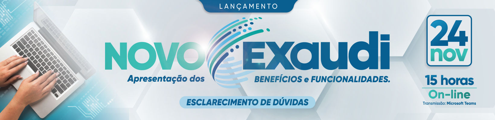 Imagem de banner com título Novo Exaudi