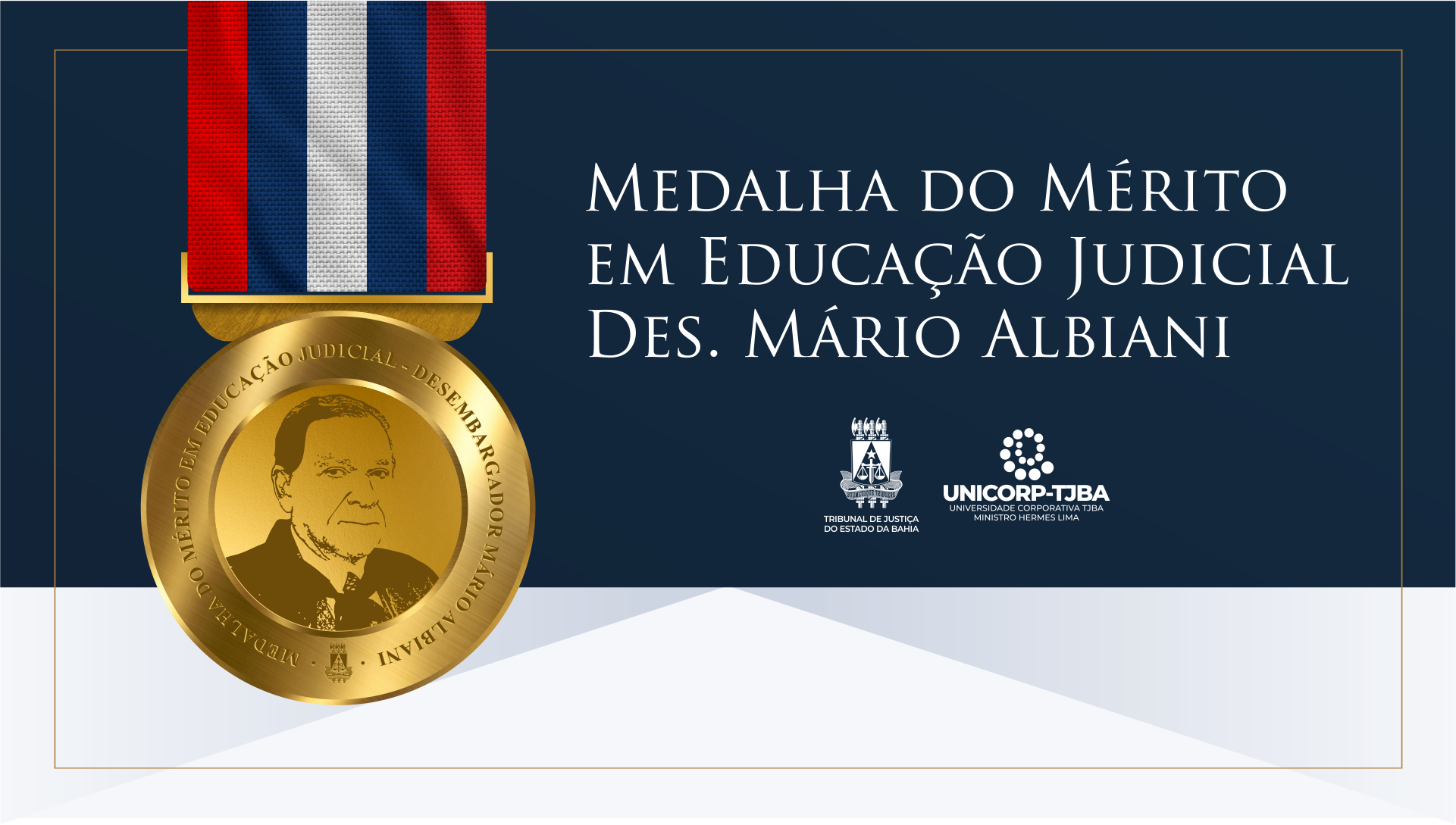 Ministro Nunes Marques recebe Medalha do Mérito em Educação Judicial Desembargador Mário Albiani nesta quarta-feira (5) na Unicorp-TJBA   