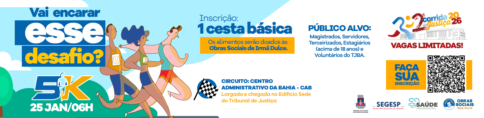 Imagem de banner com título 2ª Corrida da Justiça (2026)