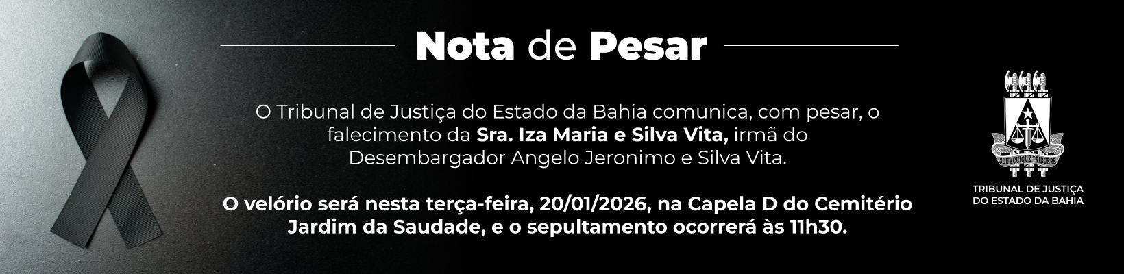 Imagem de banner com título Nota de Pesar