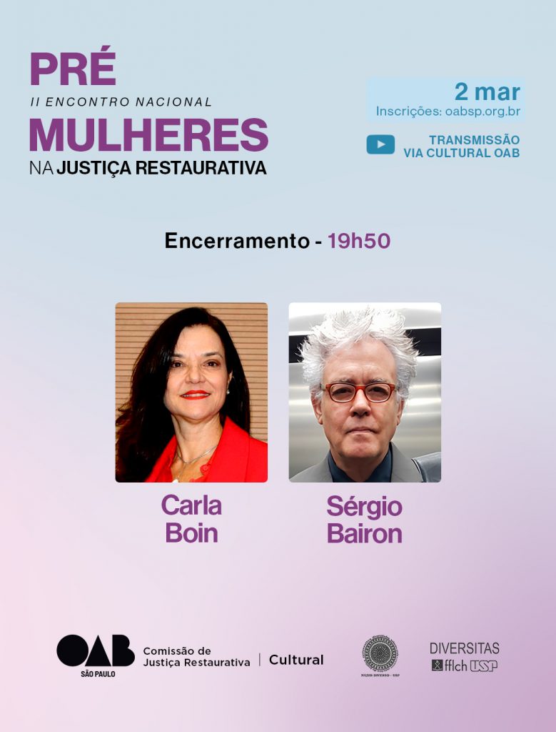 Prévia do II Encontro Nacional de Mulheres na Justiça Restaurativa acontece no dia 2 de março