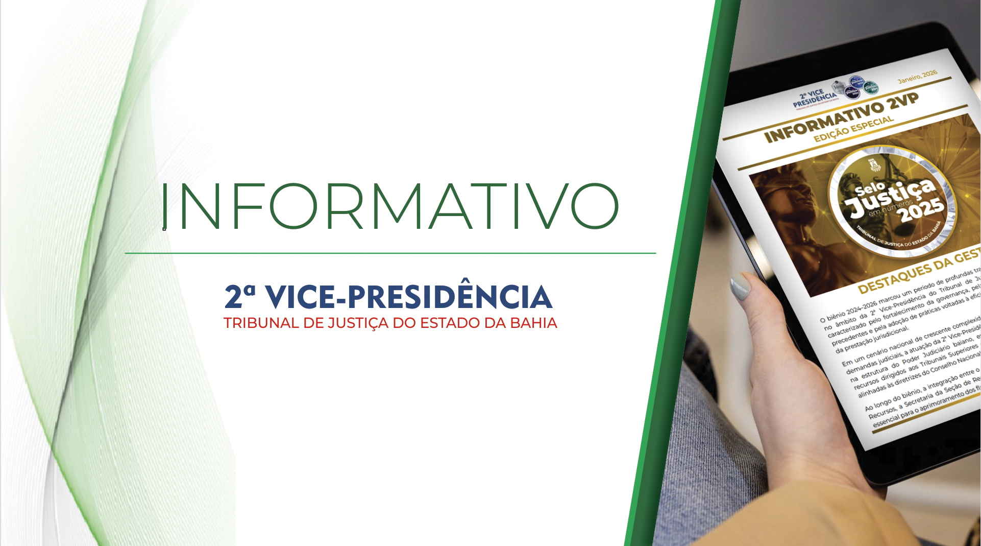 2ª Vice-Presidência do TJBA lança edição especial do Informativo 2VP   