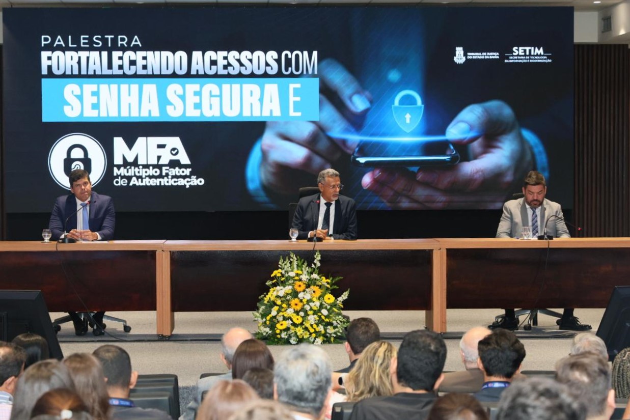 TJBA recebe palestra sobre segurança digital e uso do Múltiplo Fator de Autenticação    
