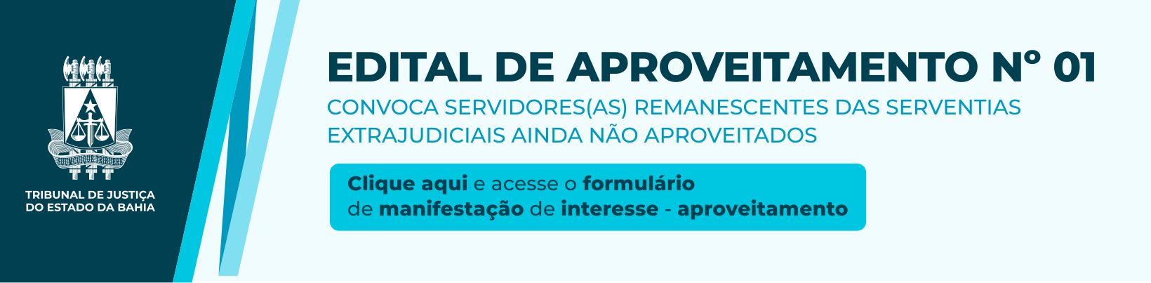 Imagem de banner com título Edital de Aproveitamento nº 01