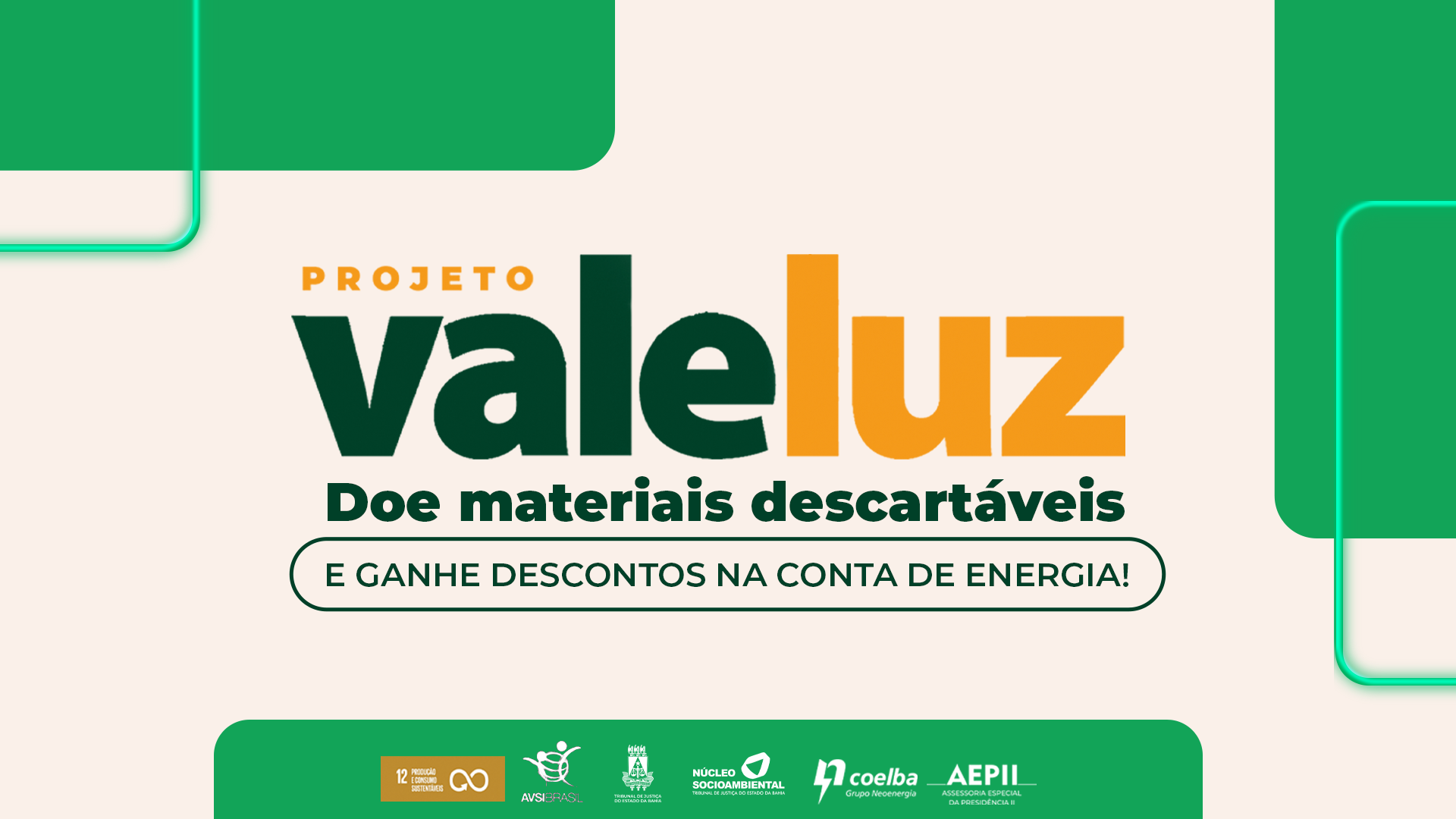 TJBA recebe o caminhão do Projeto Vale Luz na próxima quarta-feira (25); confira os materiais que podem ser doados   