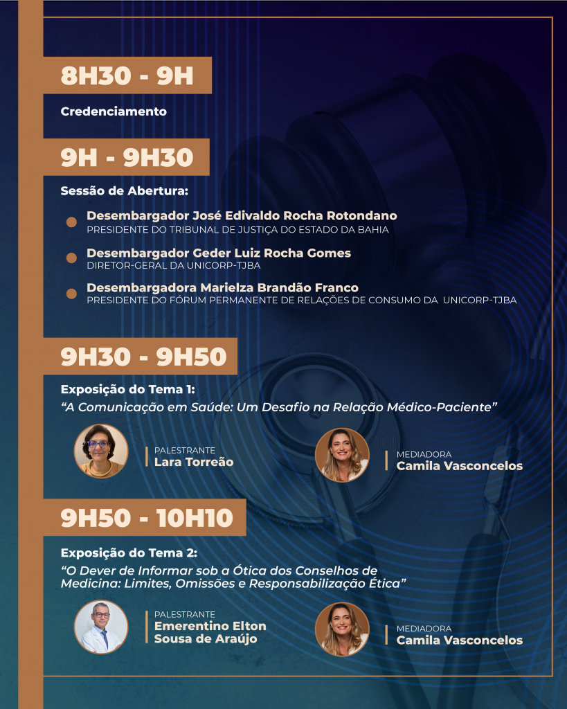 Magistrados e profissionais da saúde debatem comunicação e proteção dos direitos do paciente em Mesa-Redonda no TJBA    