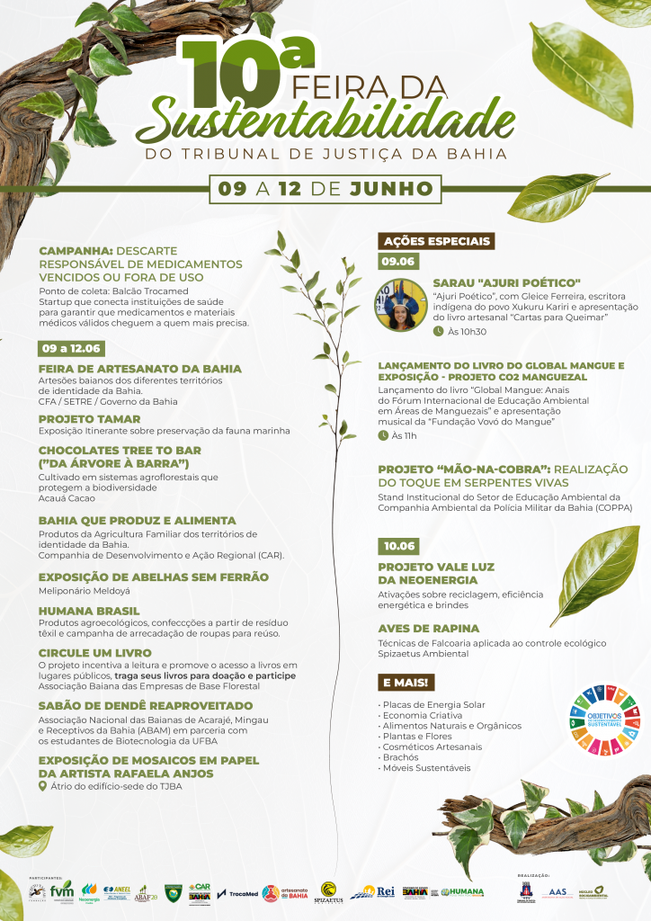 Sustentabilidade, cultura e conscientização ambiental marcam 10ª edição de feira promovida pelo TJBA   