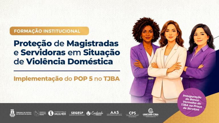 TJBA inaugura Banco Vermelho, símbolo de combate à violência contra a mulher, durante formação institucional nesta terça-feira (16)  