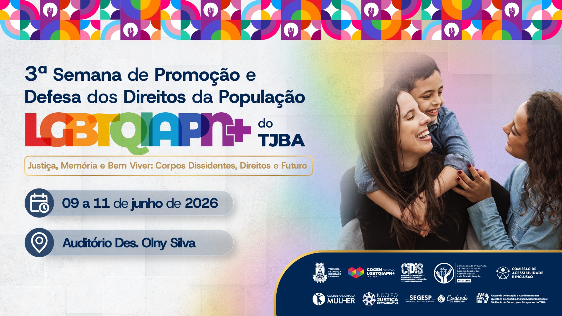 TJBA promove debate sobre diversidade e direitos durante Semana LGBTQIAPN+; inscreva-se e participe   