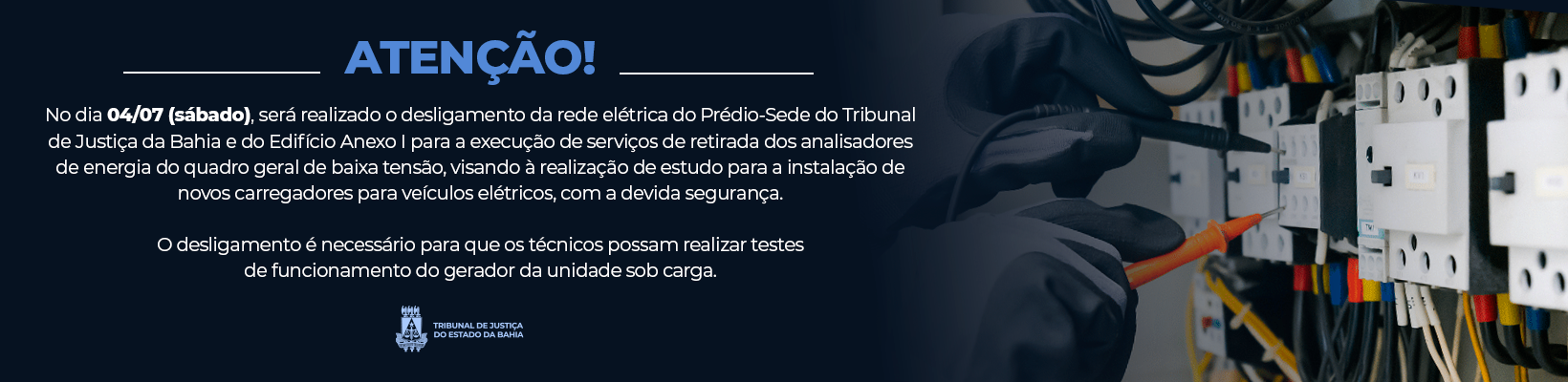 Imagem de banner com título desligamento de energia – 04-07