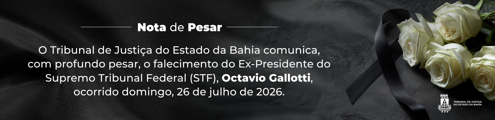 Imagem de banner com título Nota de Pesar – Octavio Gallotti